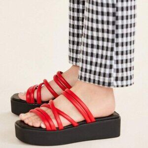 Vagabond Shoemakers Red‎ Bonnie Platform Sandal Size: 37